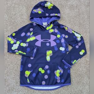 Under Armour Youth Hoodie in Navy with Neon Accents